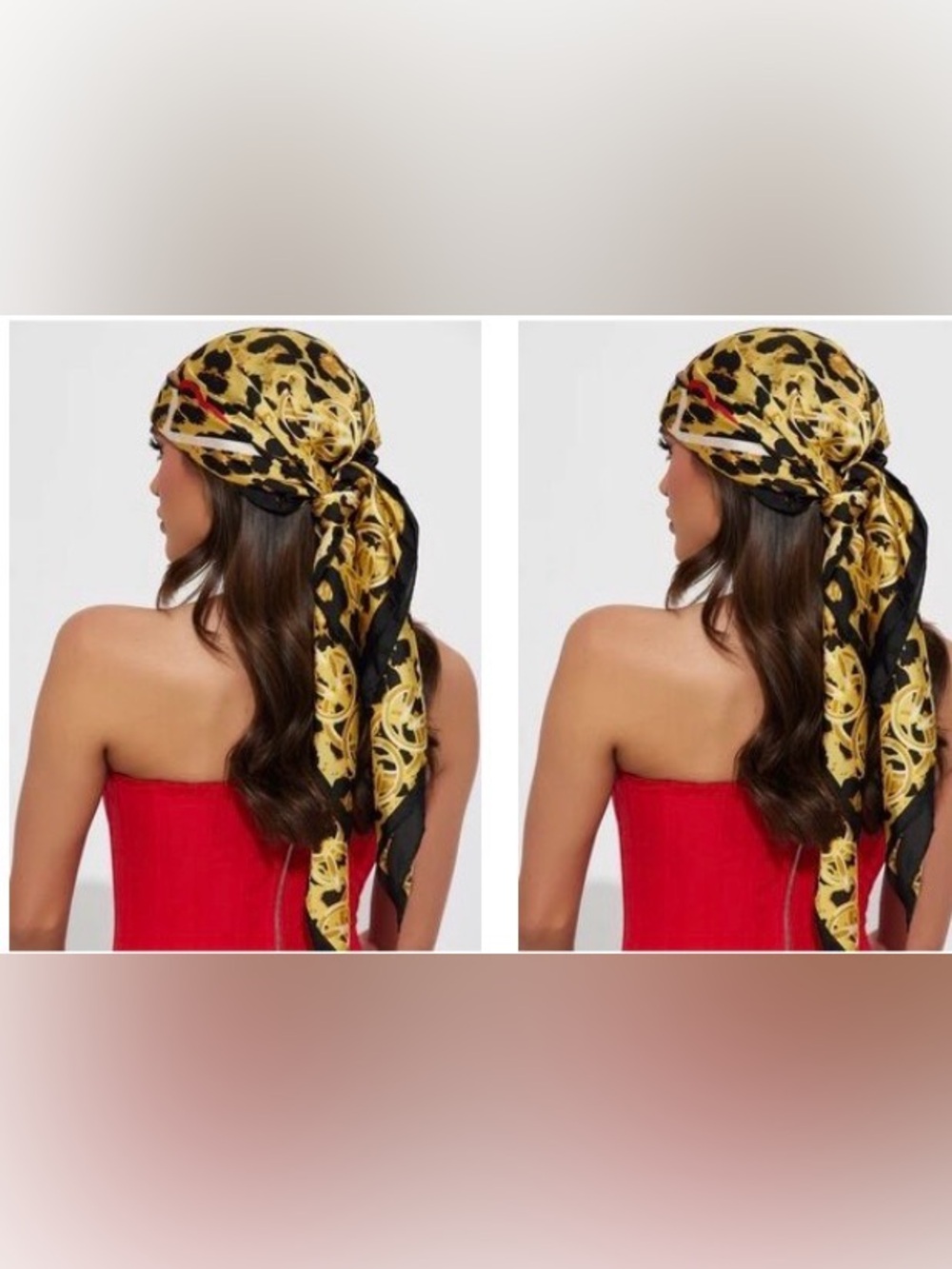 Ed Hardy Black and Yellow Leopard Print Scarf